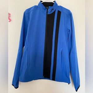 J. Lindeberg Blue and Black Zip-Up Jacket with Pockets